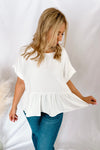 Kenzie White Babydoll Top