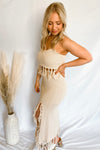 Cue the Coast Natural Tassle Knit Tank