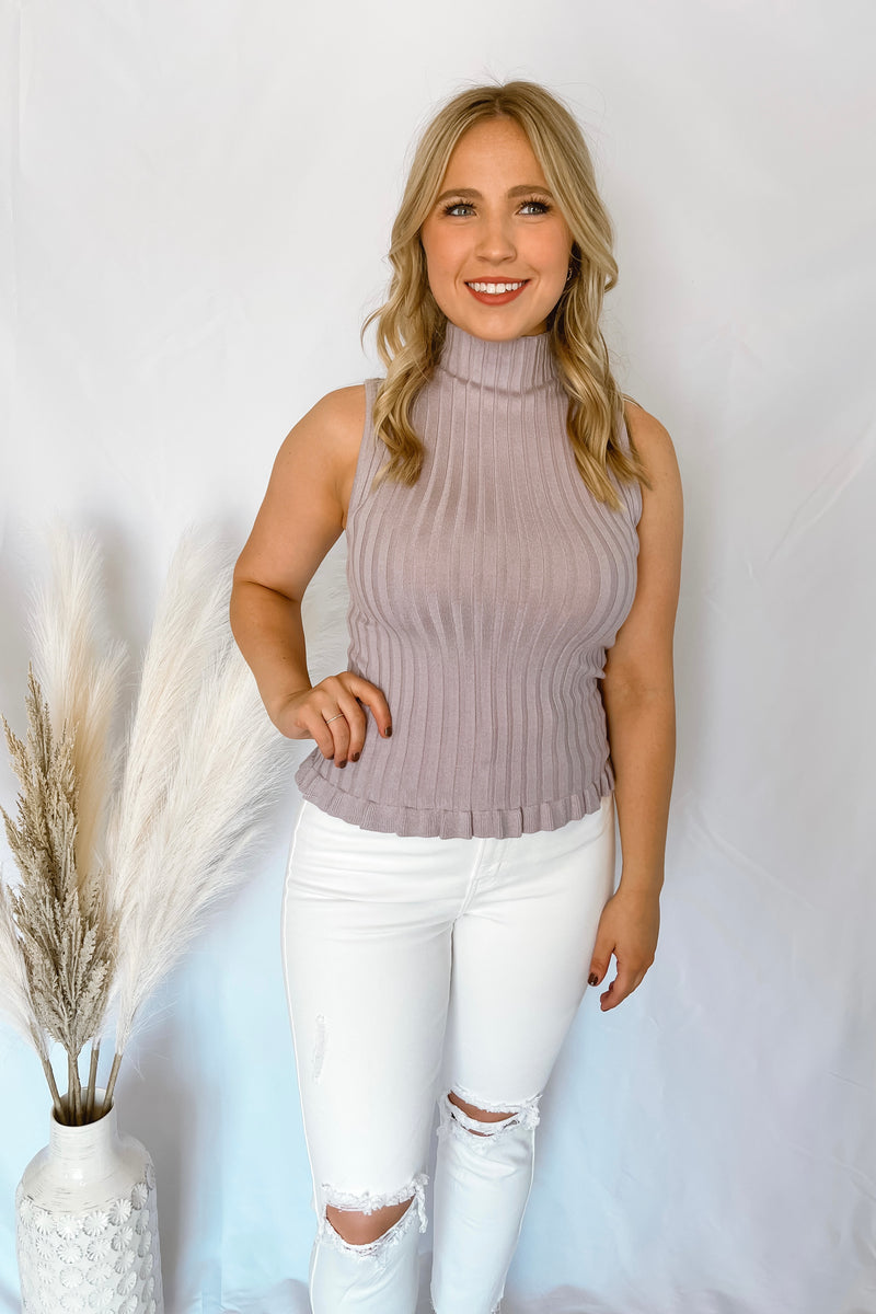 Along The Way Lavender Ribbed Tank