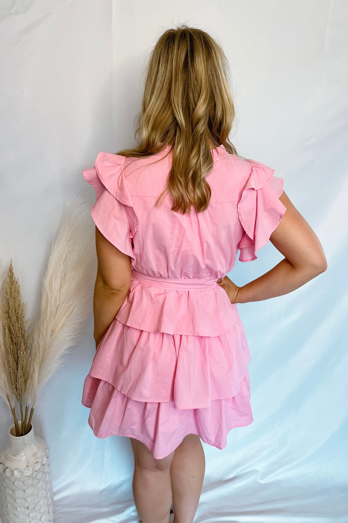 Cutest In The Room Pink Ruffle Mini Dress