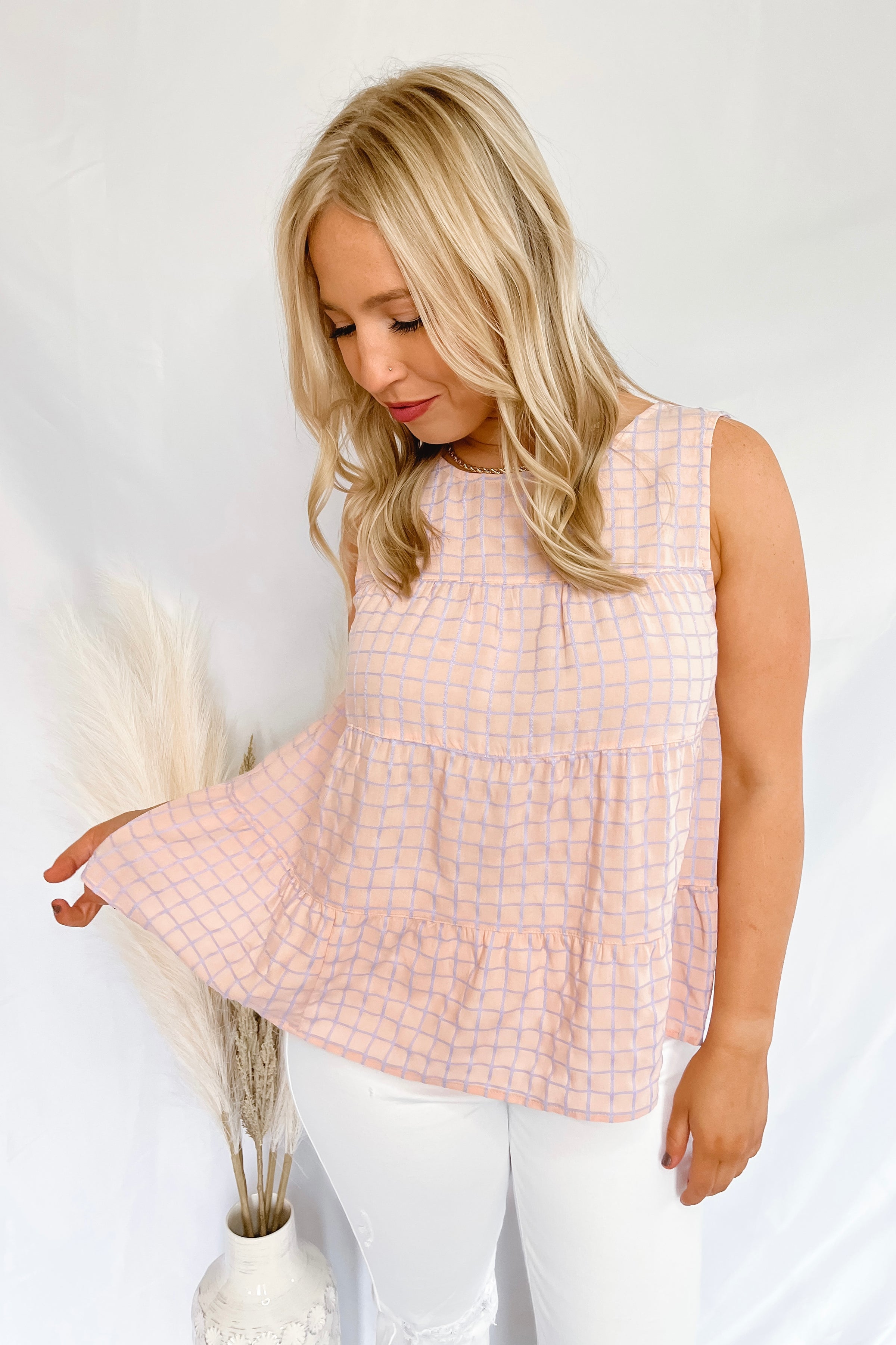 Sunshine Needed Blush Tiered Tank