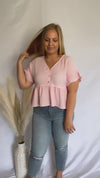 Friendly Smiles Pink Babydoll Top