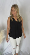 Rachel Black V-Neck Top